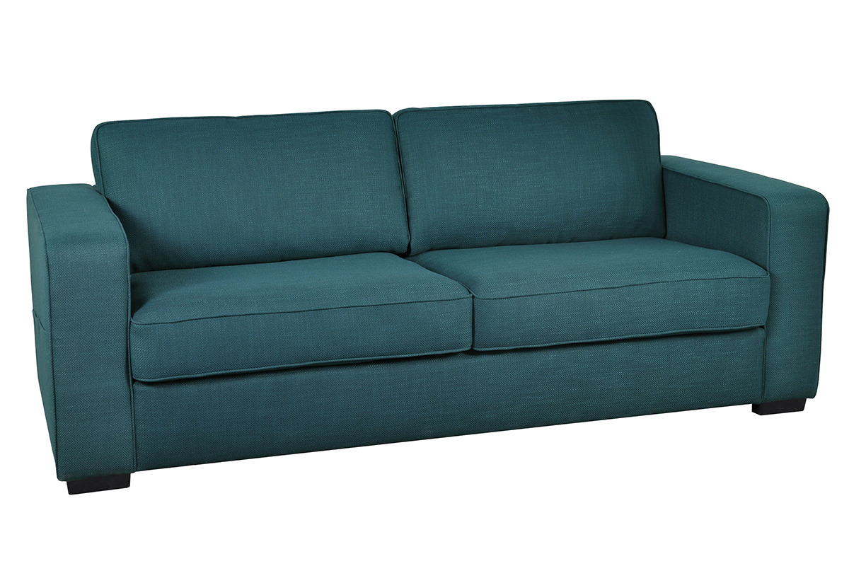 Sof moderno 3plazas de tela azul pavo GOTTA
