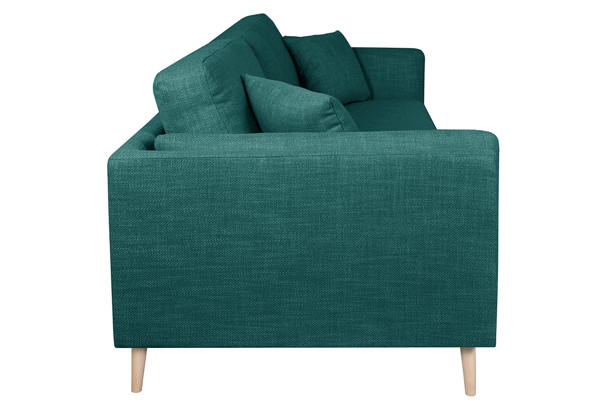 Sof moderno 3plazas de tela azul pavo real VOGUE