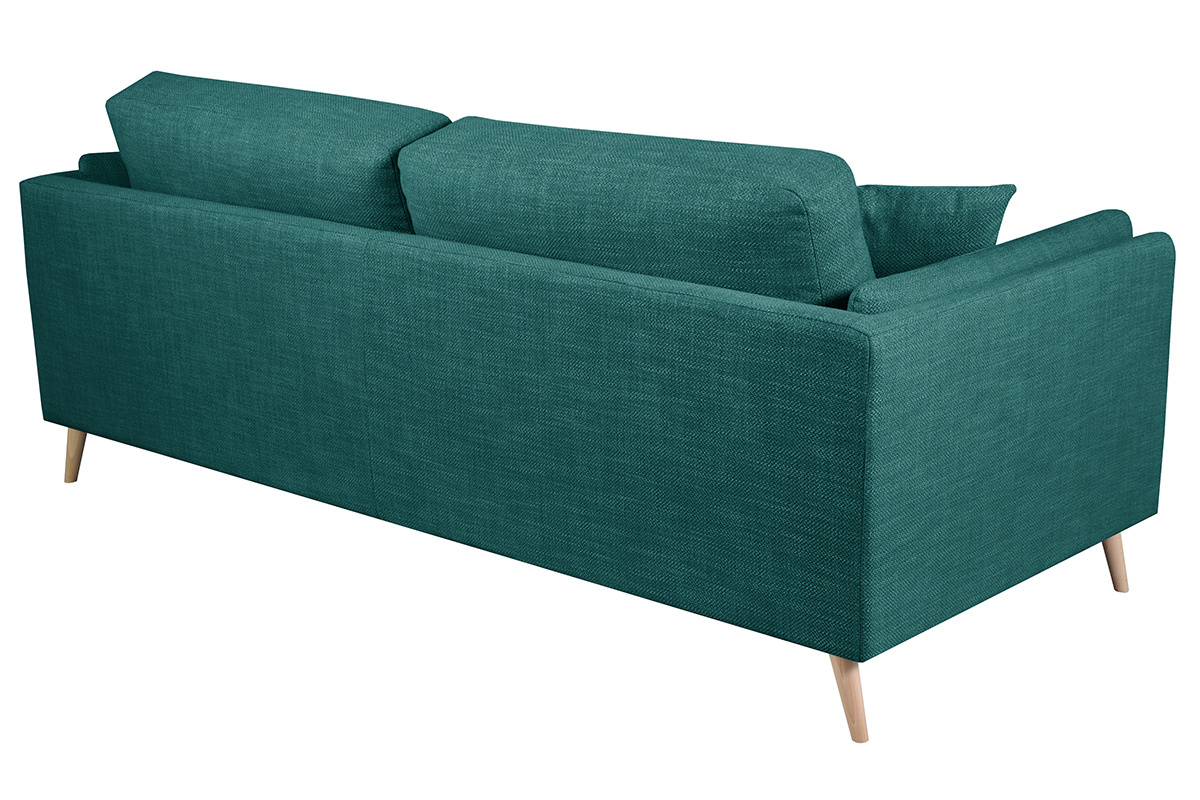 Sof moderno 3plazas de tela azul pavo real VOGUE
