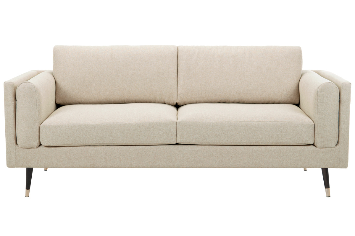 Sof moderno 3plazas de tela beige capuchino jaspeado STING