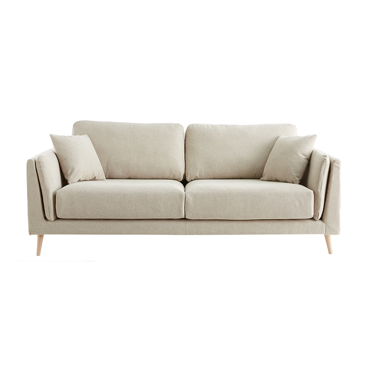 Sofá moderno 3 plazas de tela beige natural VOGUE