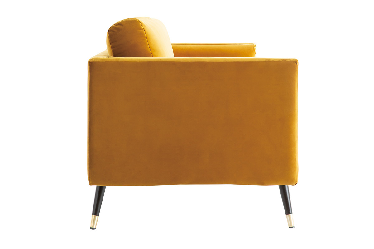 Sof moderno 3plazas de terciopelo amarillo STING