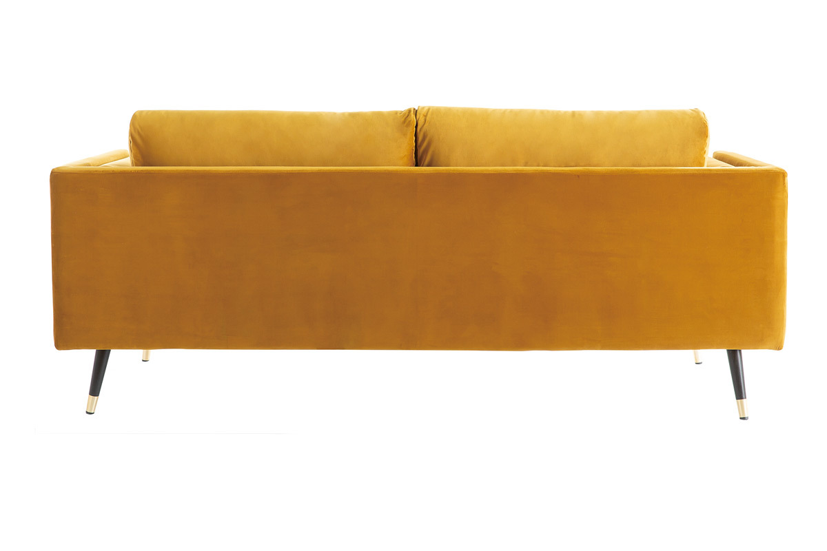 Sof moderno 3plazas de terciopelo amarillo STING