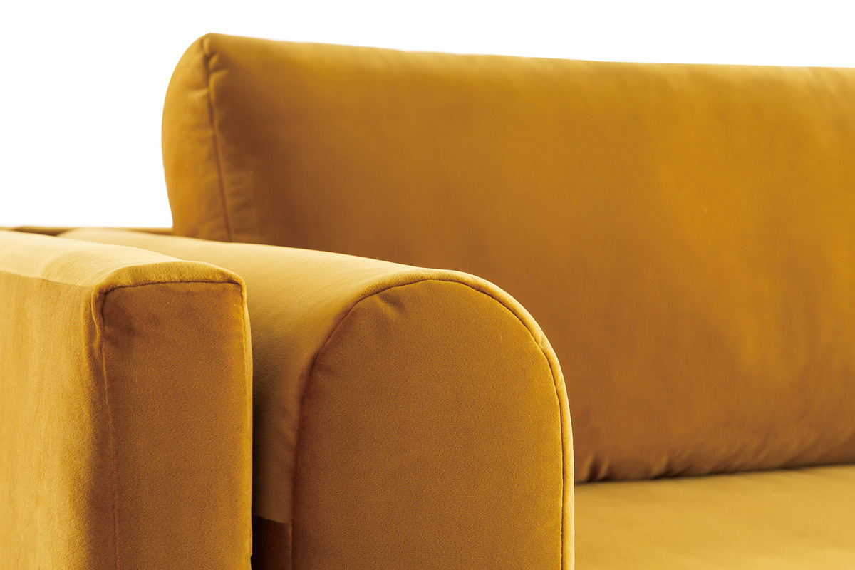 Sof moderno 3plazas de terciopelo amarillo STING