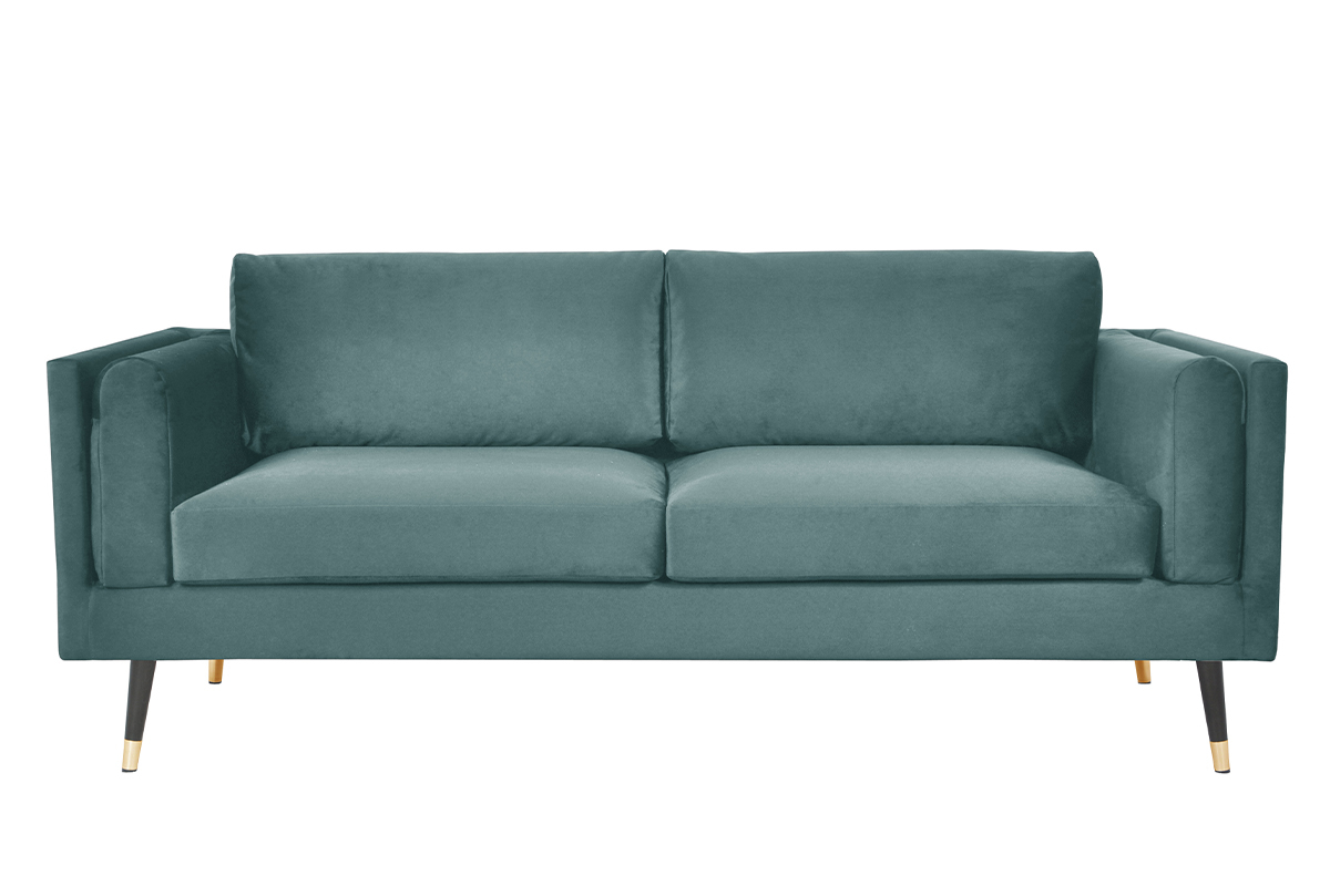 Sof moderno 3plazas de terciopelo verde grisceo STING