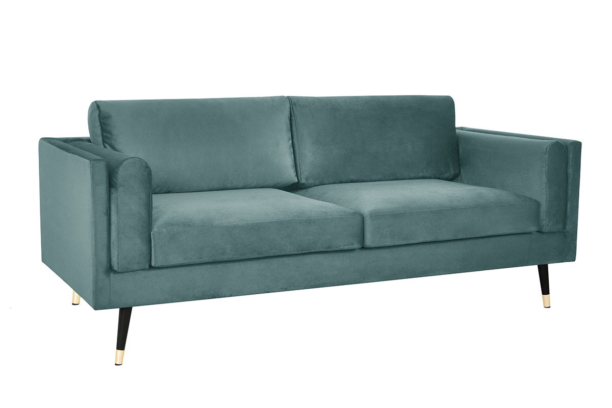 Sof moderno 3plazas de terciopelo verde grisceo STING