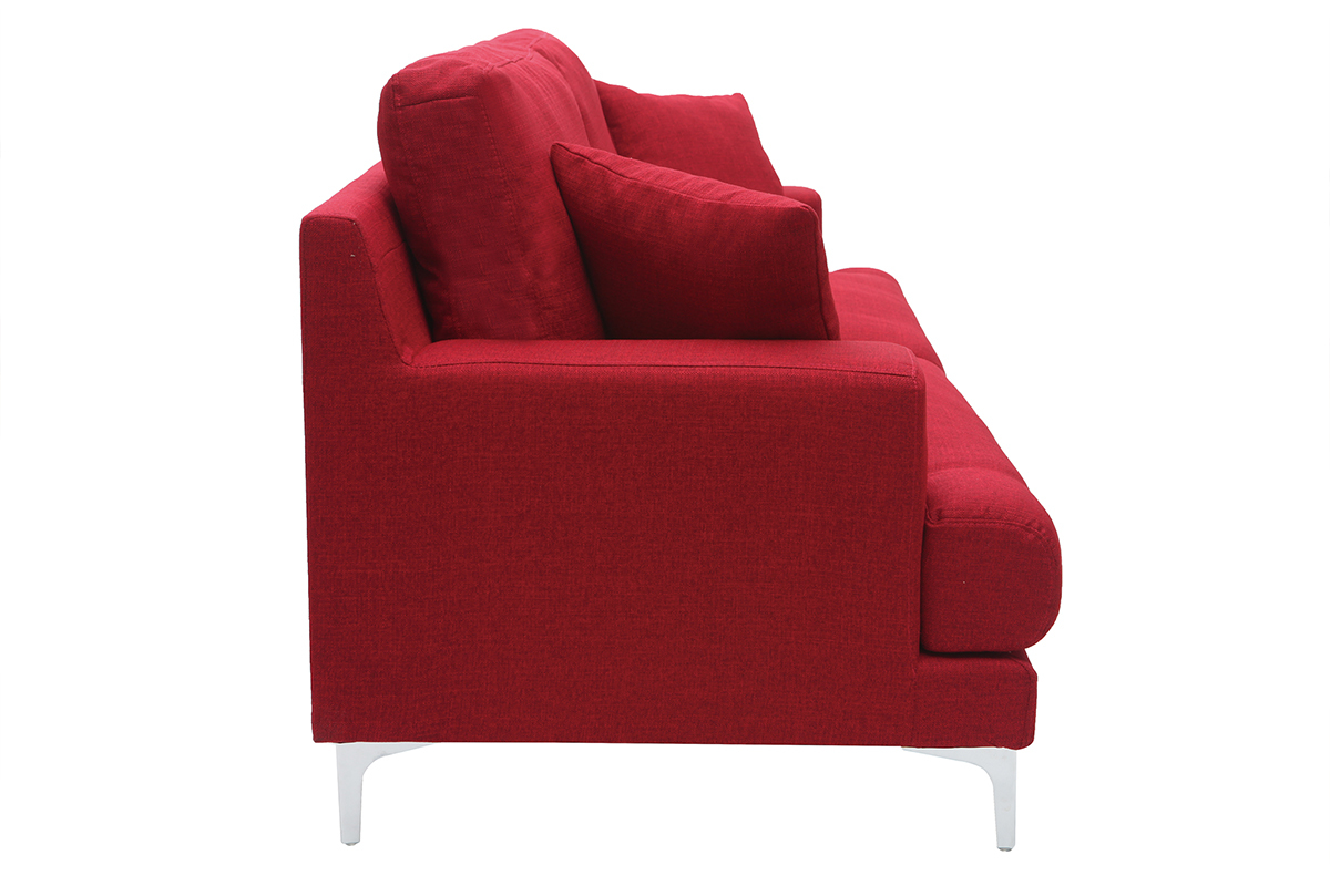 Sof moderno 3 plazas en tejido rojo BOMEN