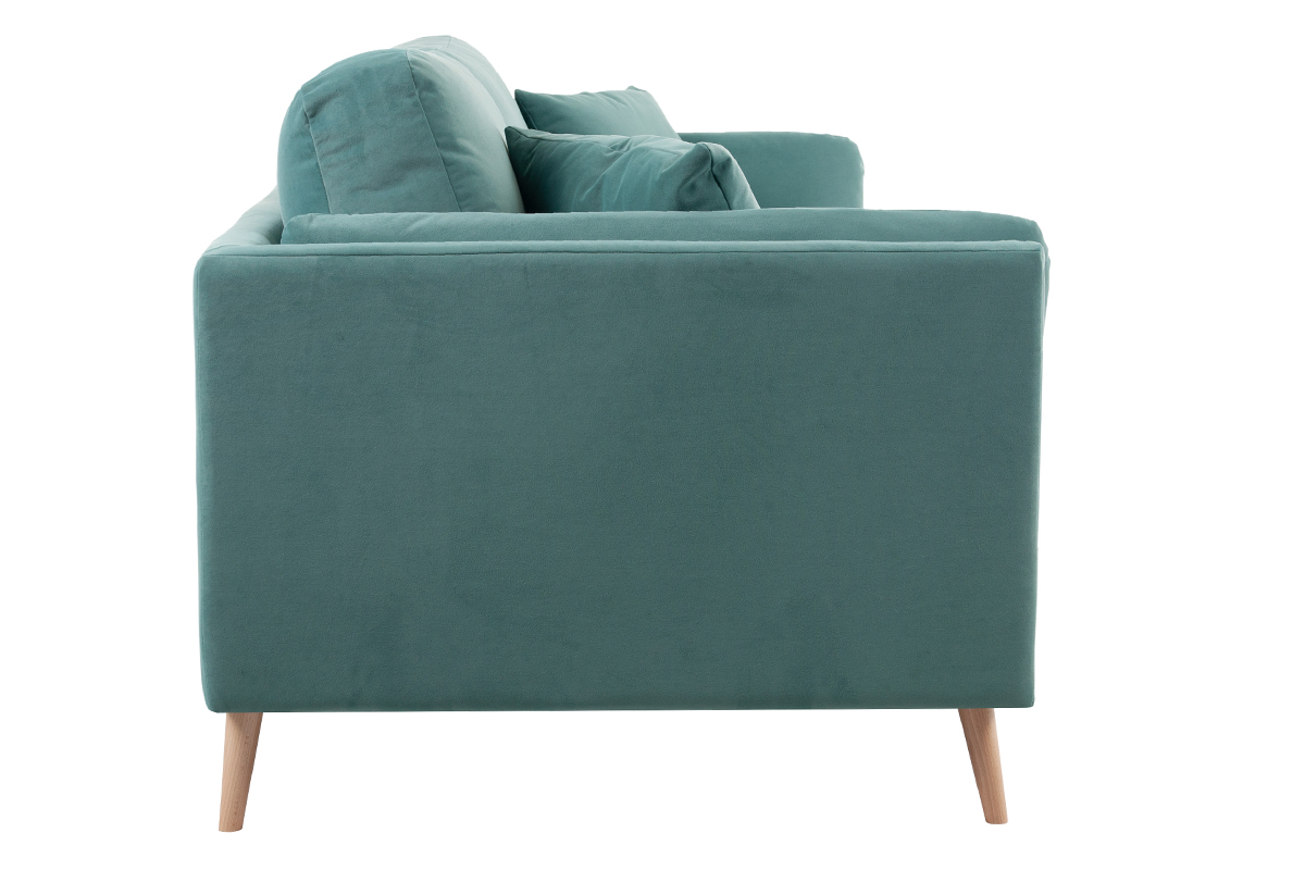 Sof moderno 3 plazas en terciopelo azul hielo VOGUE