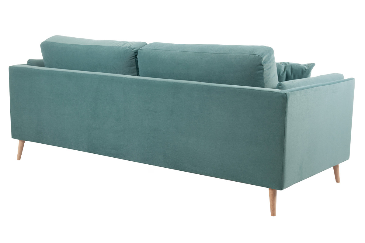Sof moderno 3 plazas en terciopelo azul hielo VOGUE