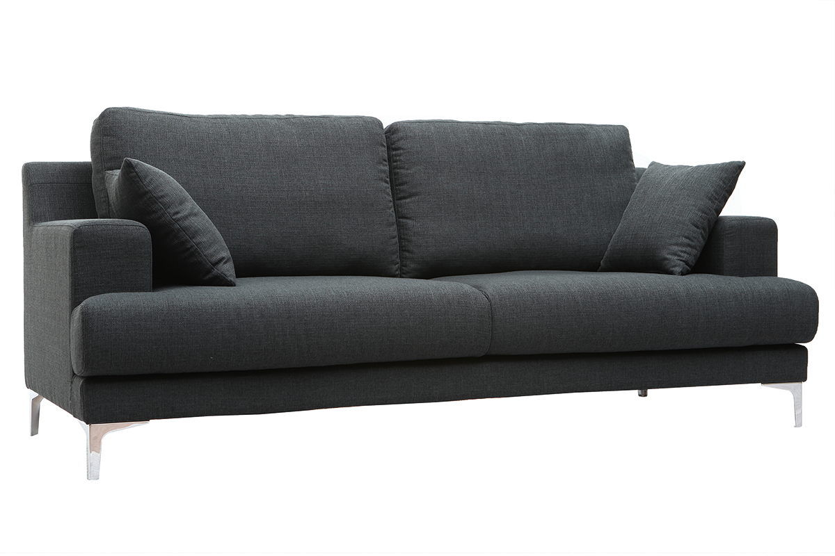 Sof moderno 3 plazas tejido gris oscuro BOMEN