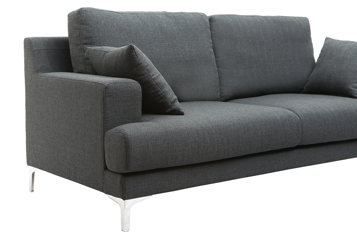 Sof moderno 3 plazas tejido gris oscuro BOMEN