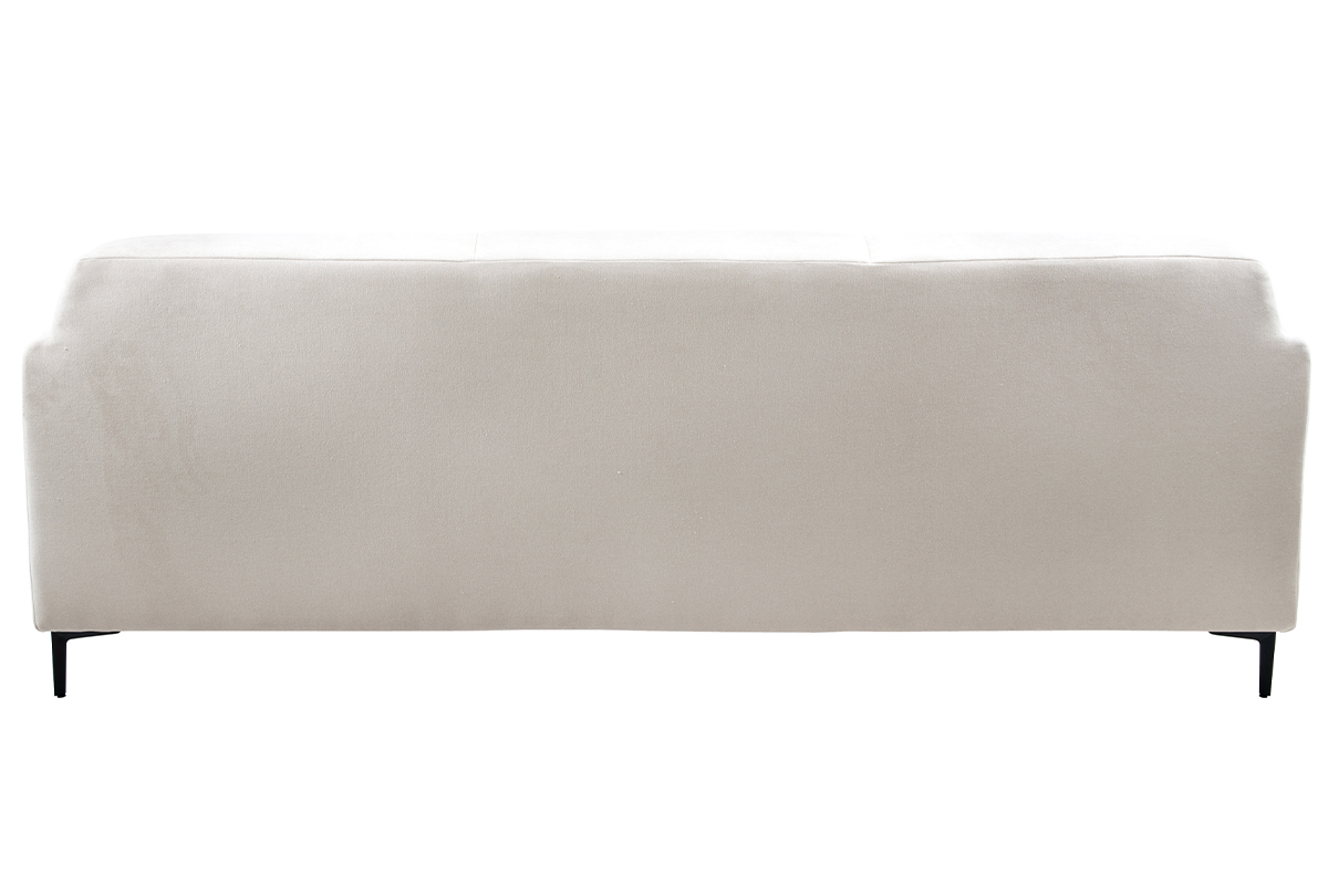 Sof moderno 4 plazas de tela beige y metal negro ALOWISS