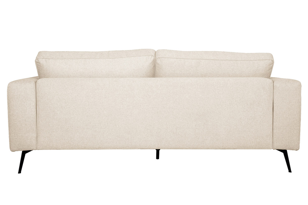 Sof moderno 4 plazas de tela beige y metal negro OSMANN