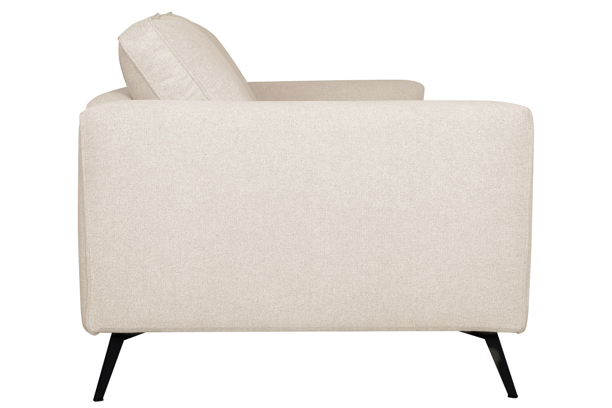 Sof moderno 4 plazas de tela beige y metal negro OSMANN
