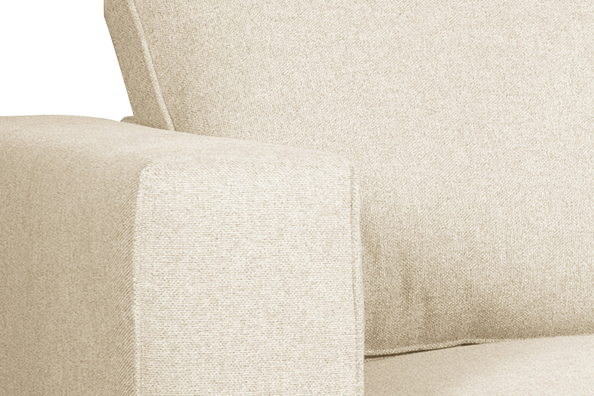 Sof moderno 4 plazas de tela beige y metal negro OSMANN