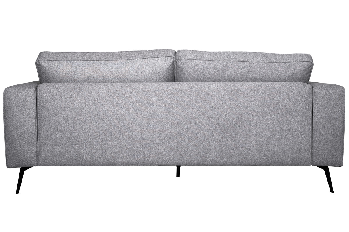 Sof moderno 4 plazas de tela gris y metal negro OSMANN