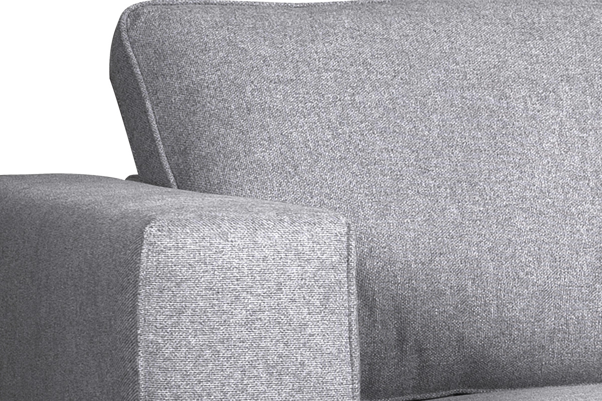 Sof moderno 4 plazas de tela gris y metal negro OSMANN