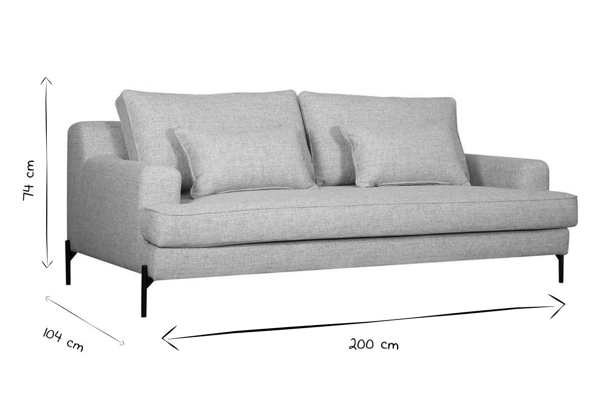 Sof moderno 4plazas gris jaspeado PUCHKINE