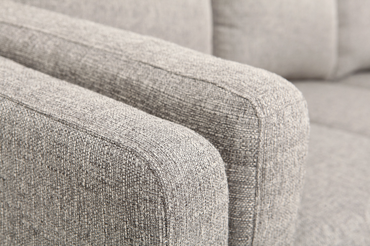 Sof� moderno esquina derecha 6 plazas tejido gris MILORD