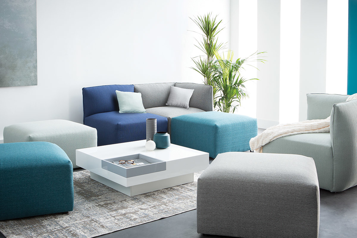 Sof moderno modular azul oscuro 2 plazas MODULO