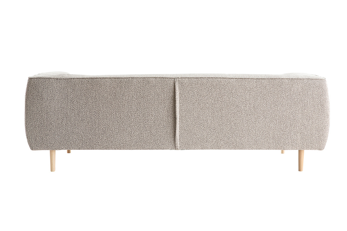 Sof moderno nrdico 3-4plazas de tejido rizado color topo - MORRIS