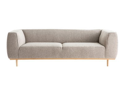 Sofá chaise longue de diseño de pana color crudo 3-4 plazas PANAM - Miliboo