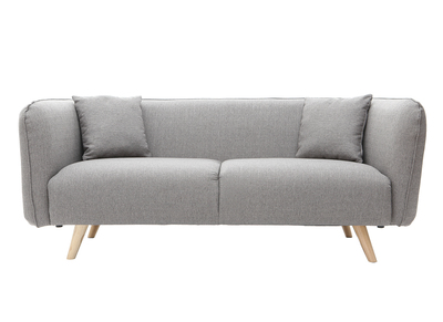 Sof&aacute; moderno tejido gris claro 3 plazas MOONLIGHT
