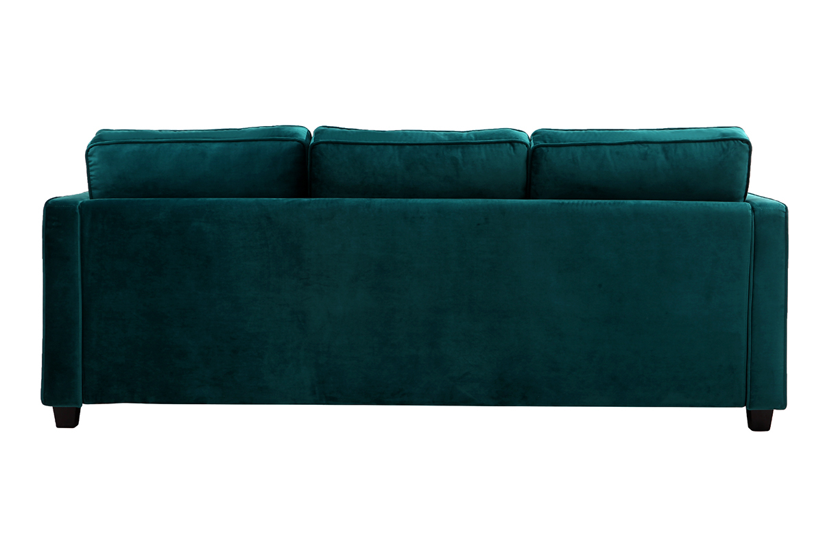 Sof moderno terciopelo azul petrleo 3 plazas BROOKLYN