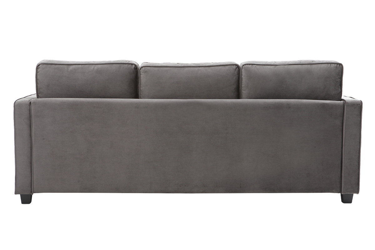 Sof� moderno terciopelo gris oscuro 3 plazas BROOKLYN