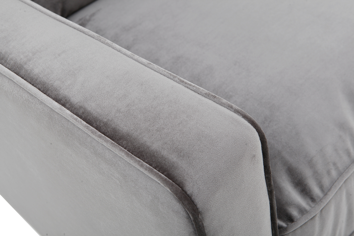 Sof� moderno terciopelo gris oscuro 3 plazas BROOKLYN