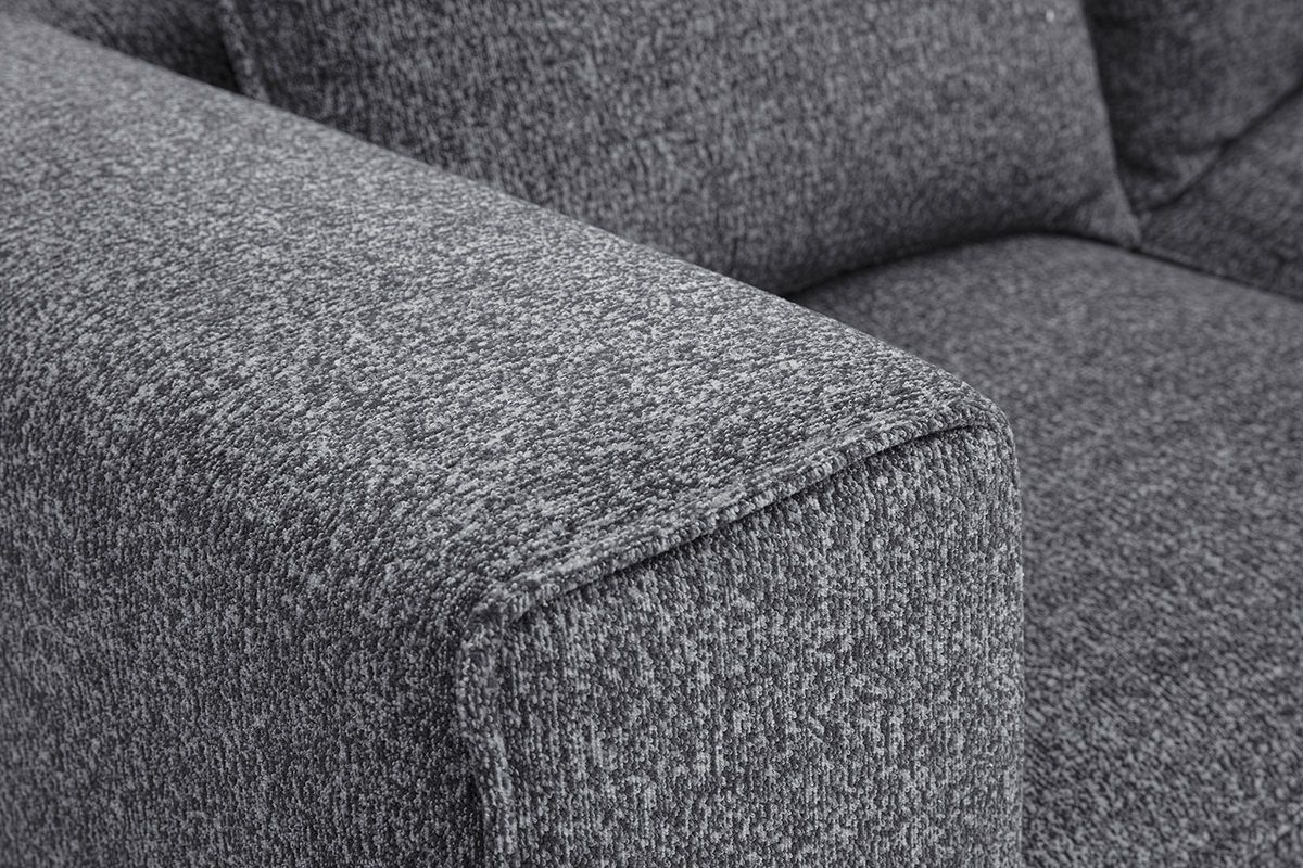 Sof modular de 2 plazas en tela gris oscuro jaspeado KERRY