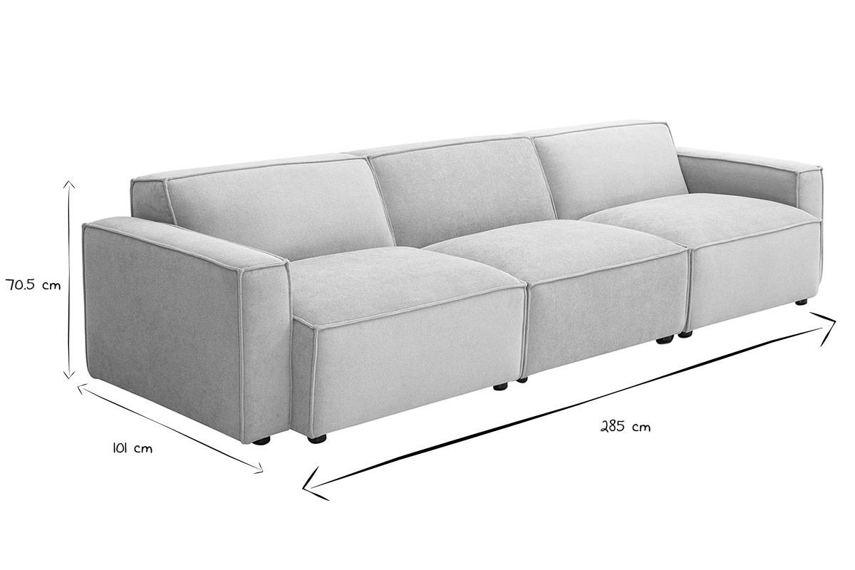 Sof modular de 4 plazas en cuero marrn SPLIT