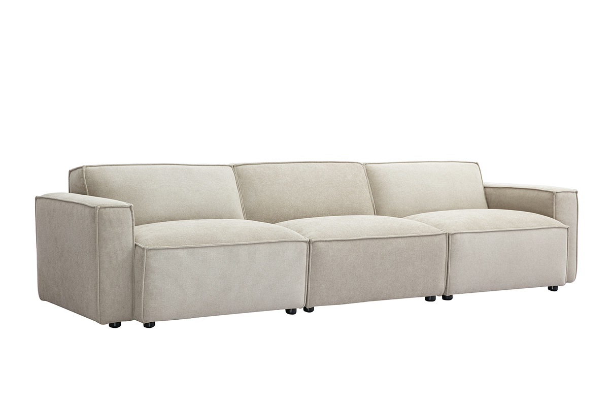 Sof modular de 4 plazas en cuero marrn SPLIT