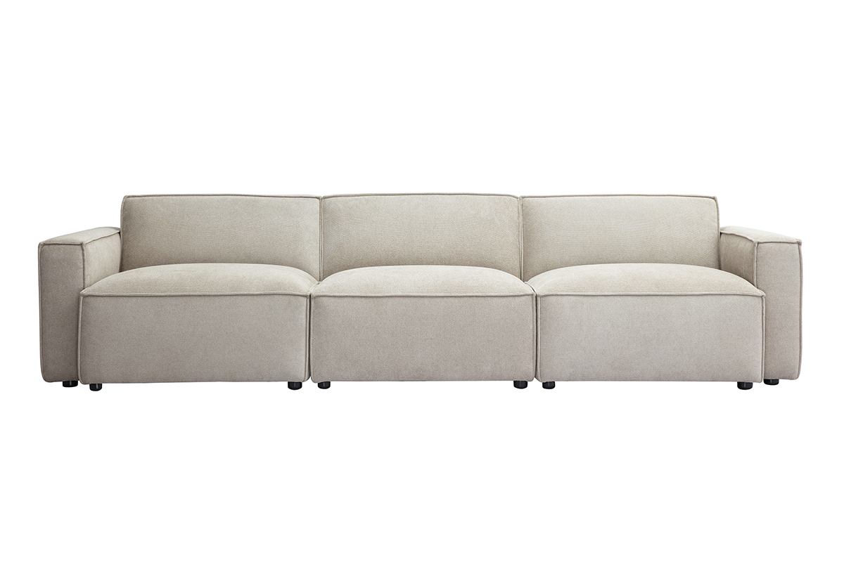 Sof modular de 4 plazas en cuero marrn SPLIT