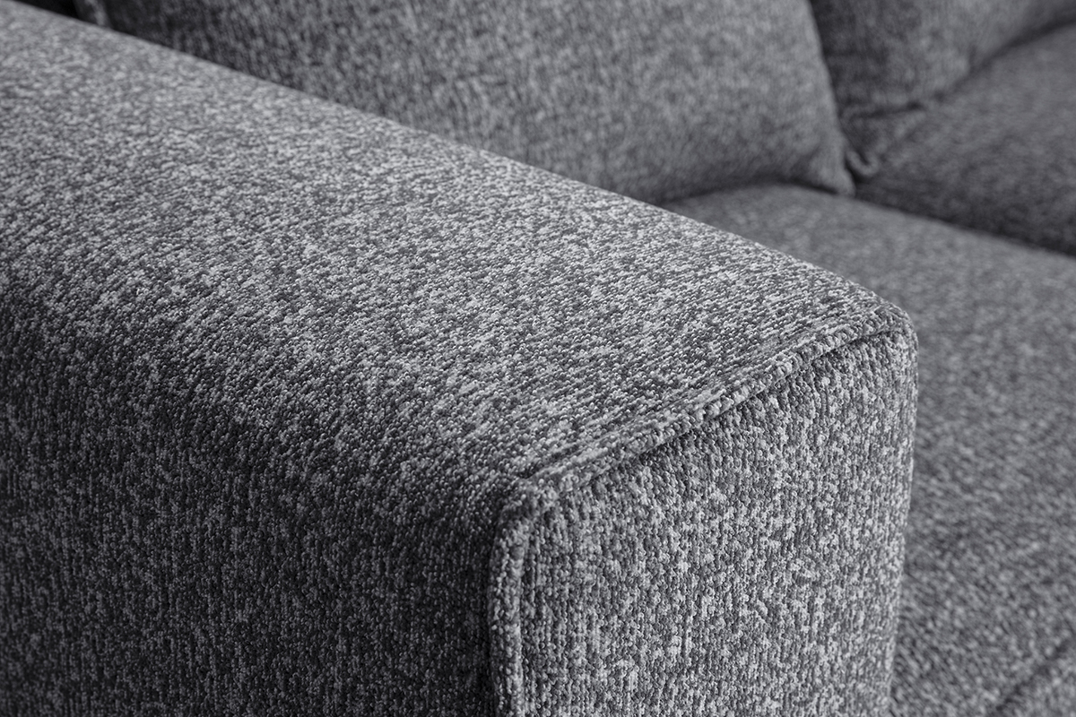 Sofá modular de 4 plazas en tela gris oscuro KERRY