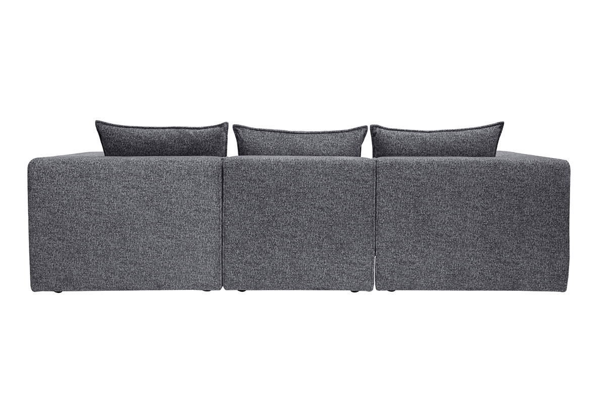 Sof modular de 4 plazas en tela gris oscuro KERRY