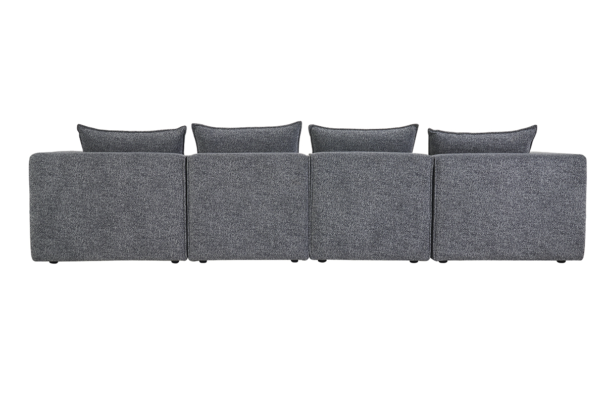 Sof� modular de 5 plazas en tejido mezclado gris oscuro KERRY