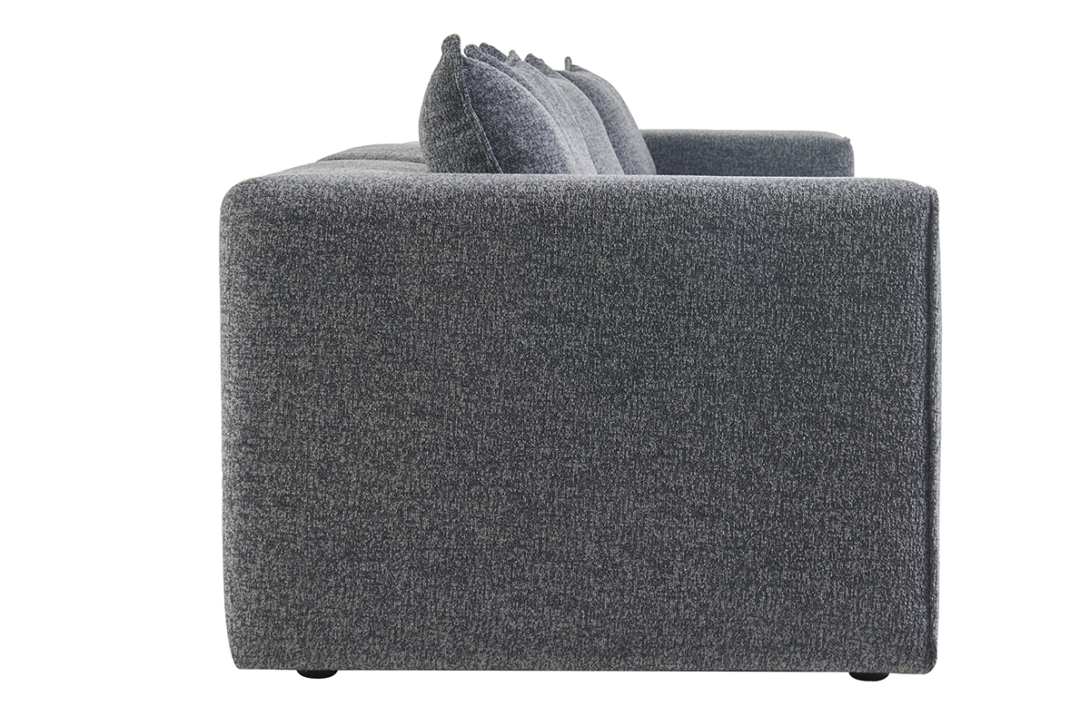 Sof� modular de 5 plazas en tejido mezclado gris oscuro KERRY