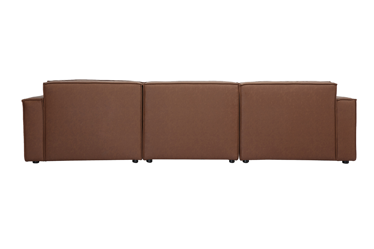 Sof modular vintage de 4 plazas en cuero marrn SPLIT