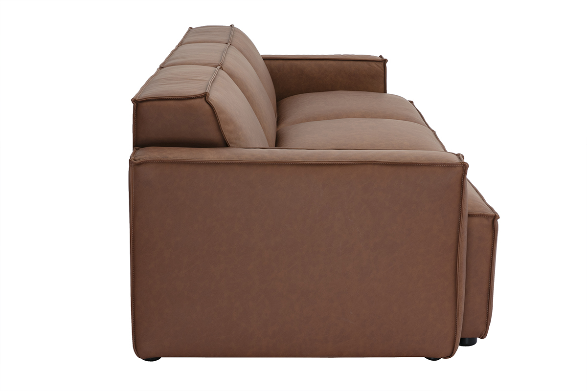 Sof modular vintage de 4 plazas en cuero marrn SPLIT
