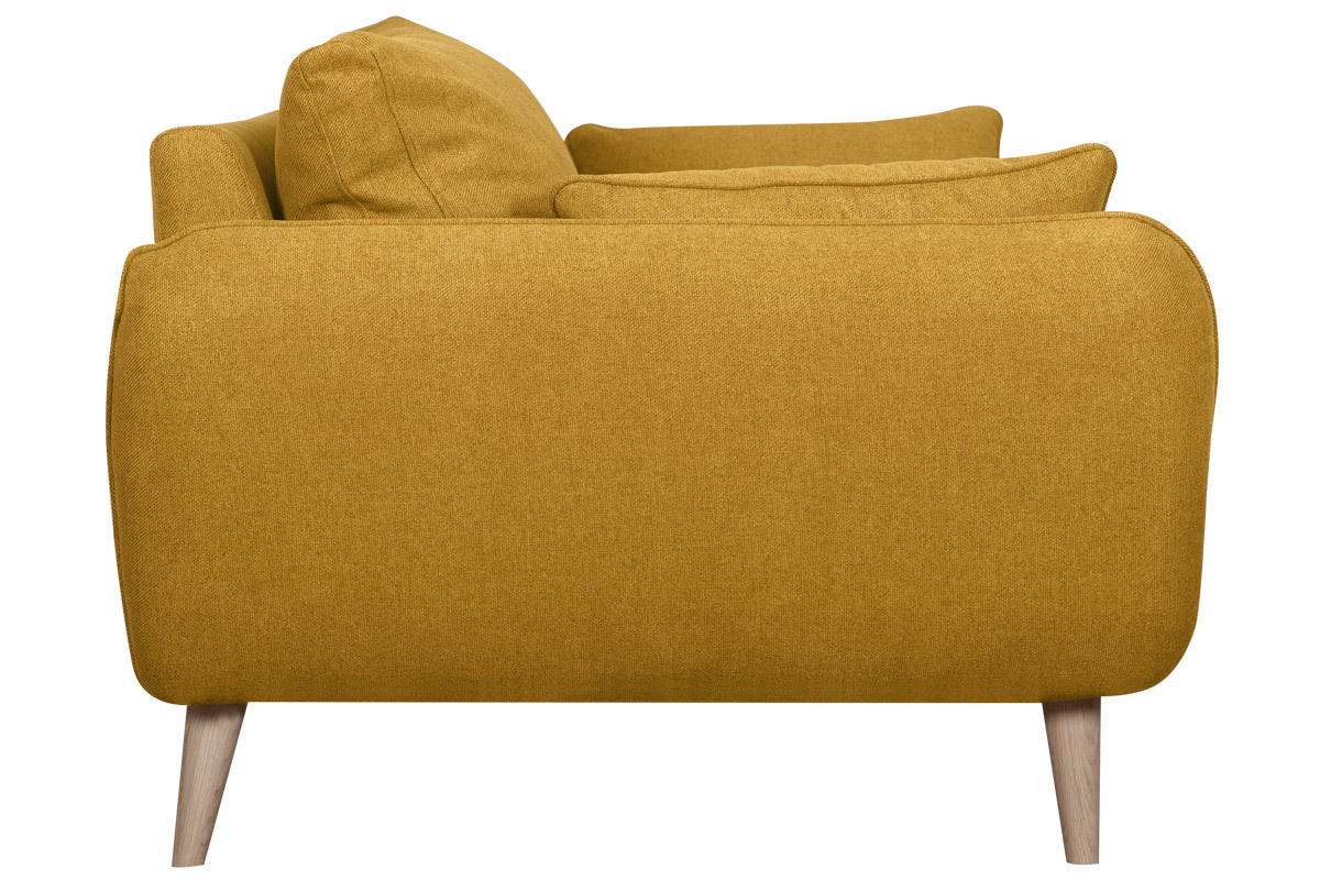 Sof nrdico 2plazas amarillo comino con patas de haya maciza CREEP