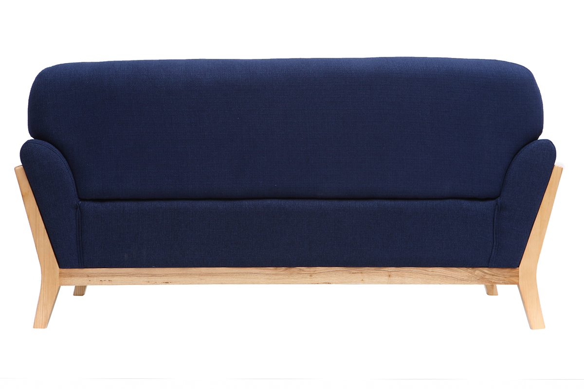 Sof nrdico 2 plazas azul oscuro patas madera YOKO