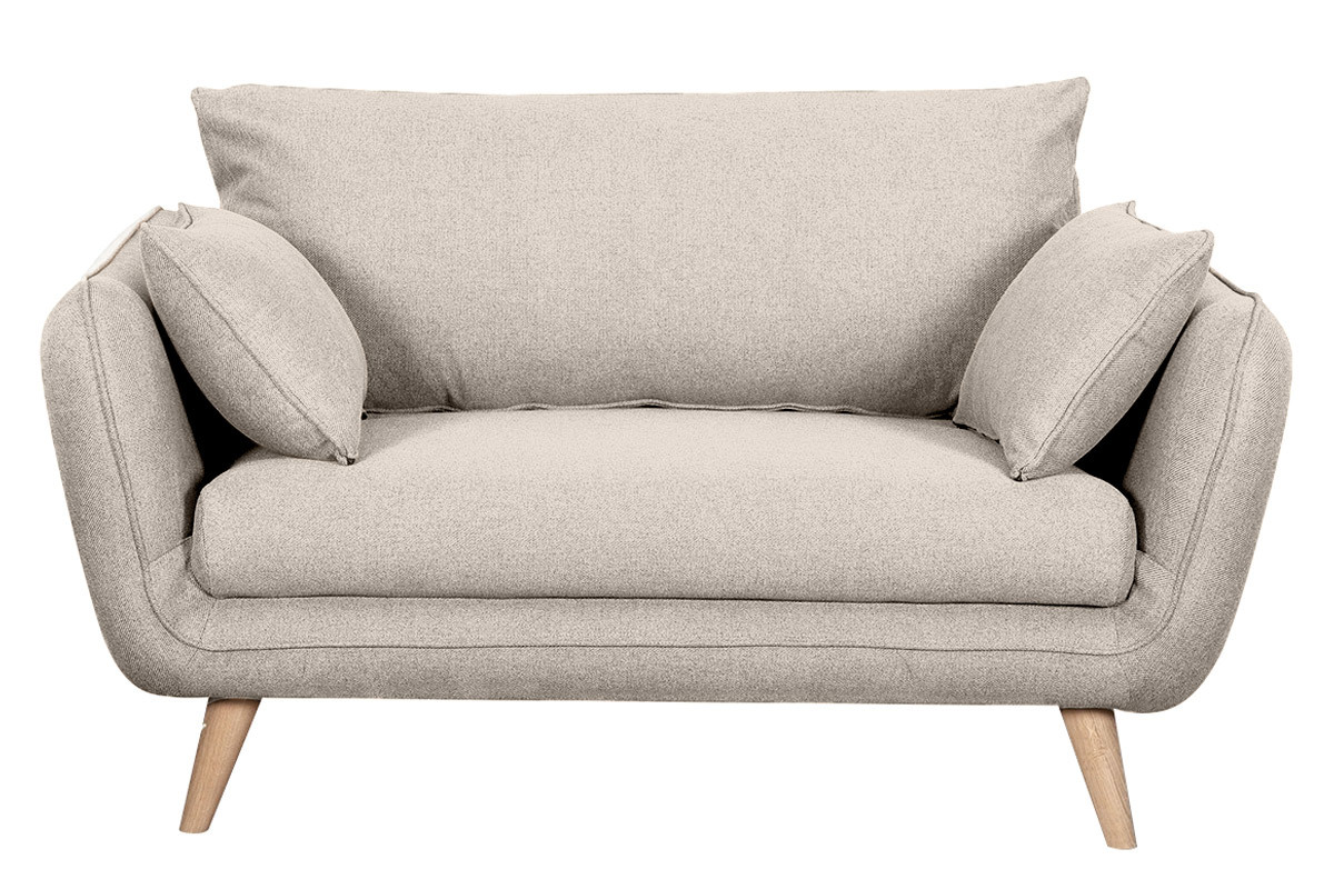 Sof nrdico 2plazas beige con patas de haya maciza CREEP