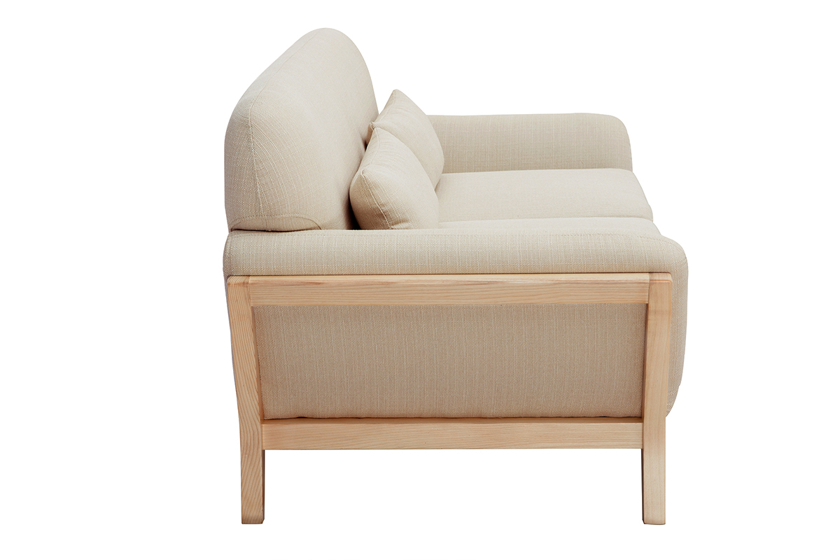 Sof nrdico 2 plazas beige madera YOKO