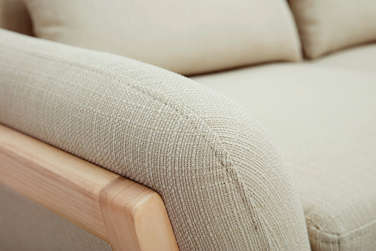 Sof nrdico 2 plazas beige madera YOKO