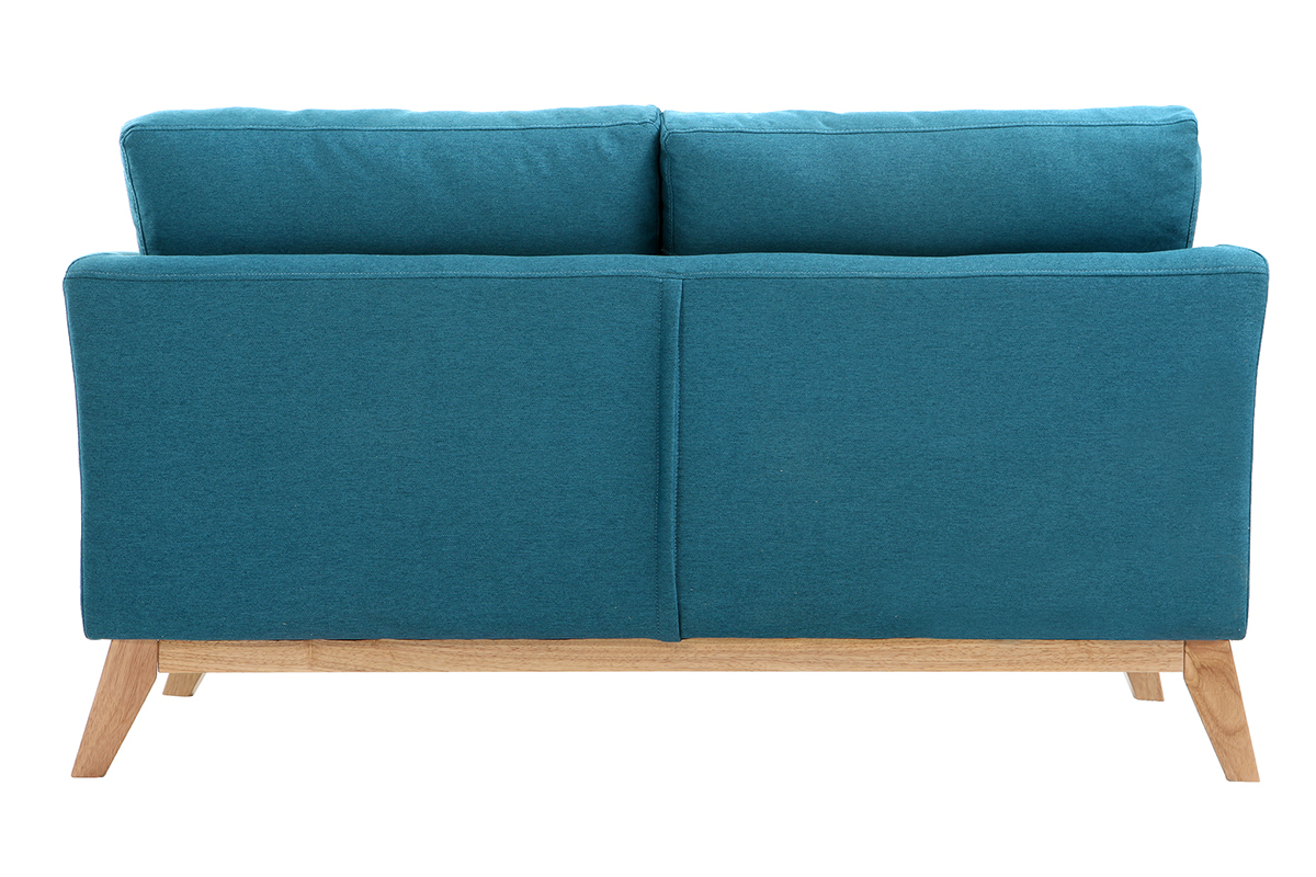 Sof nrdico 2 plazas desenfundable  azul petrleo y patas madera clara OSLO