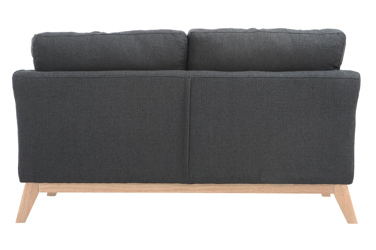 Sof nrdico 2 plazas desenfundable  gris oscuro y patas madera clara OSLO