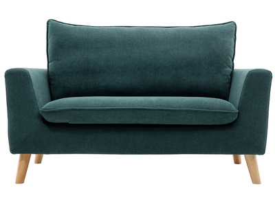 Sofá nórdico 2 plazas efecto aterciopelado azul petróleo JONAS