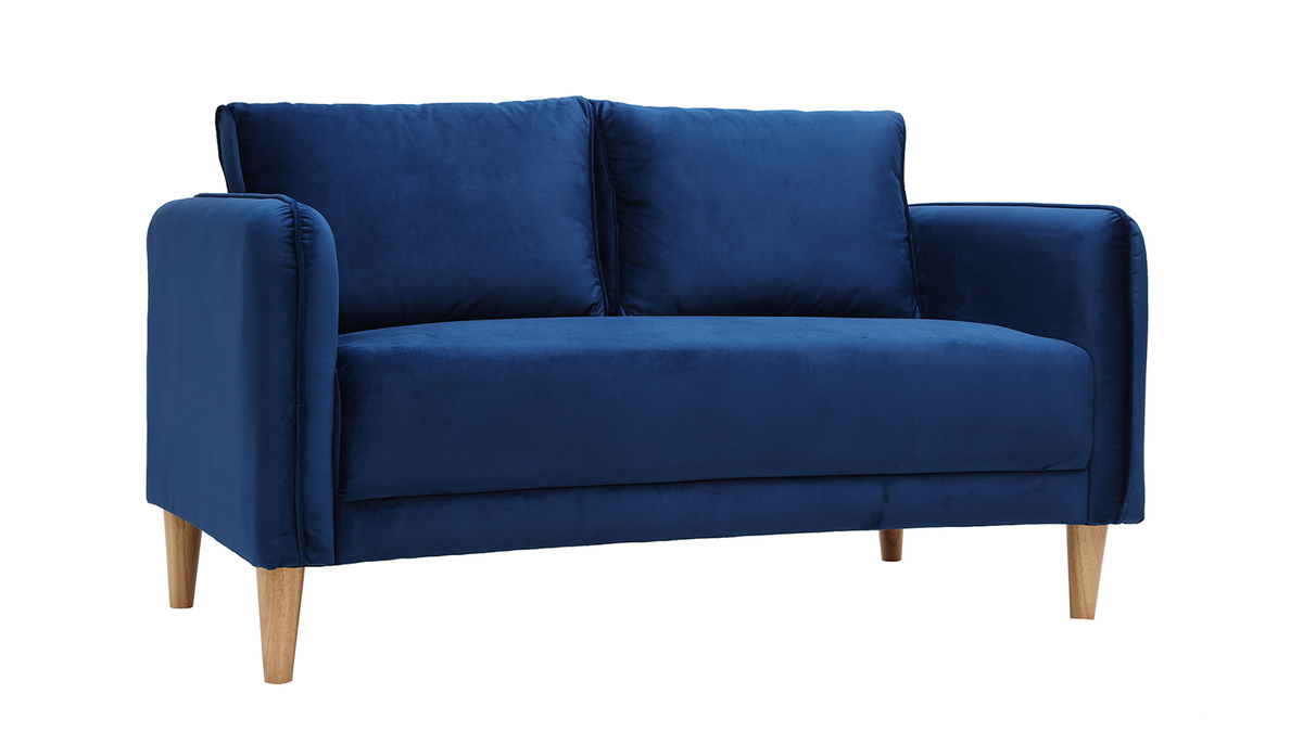 Sof nrdico 2 plazas terciopelo azul KURT