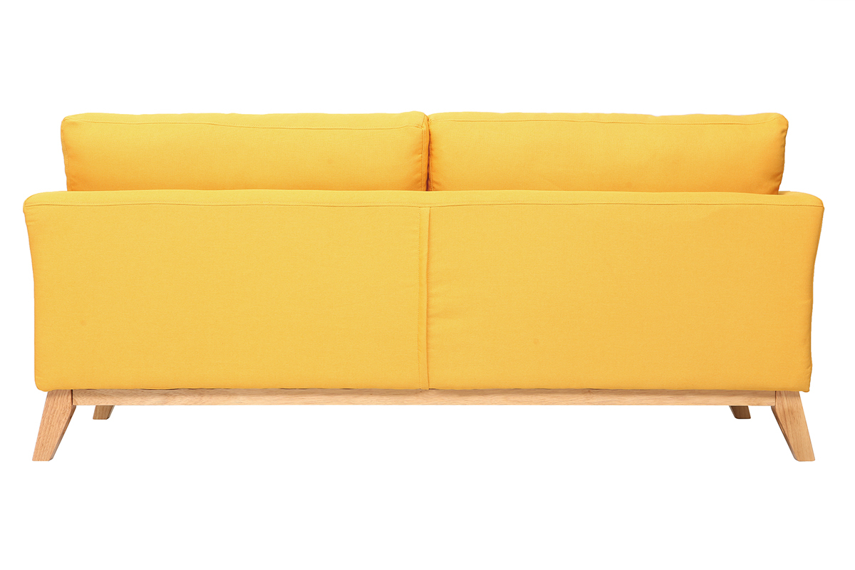 Sof nrdico 3 plazas amarillo desenfundable patas madera OSLO